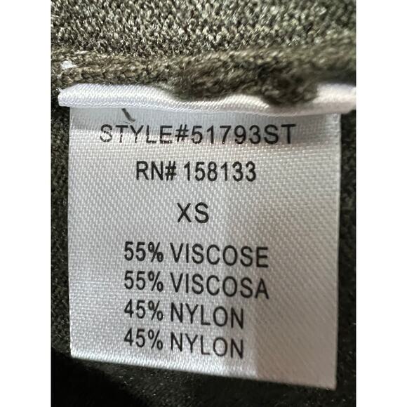 Pink Clover Open Front Fine Knit Cardigan Sweater Army Green Womens XSmall NEW - Picture 11 of 13